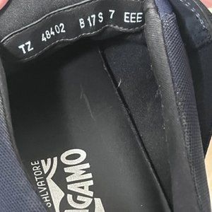 Salvatore Ferragamo Blue Mesh And Leather Duo Sneaker